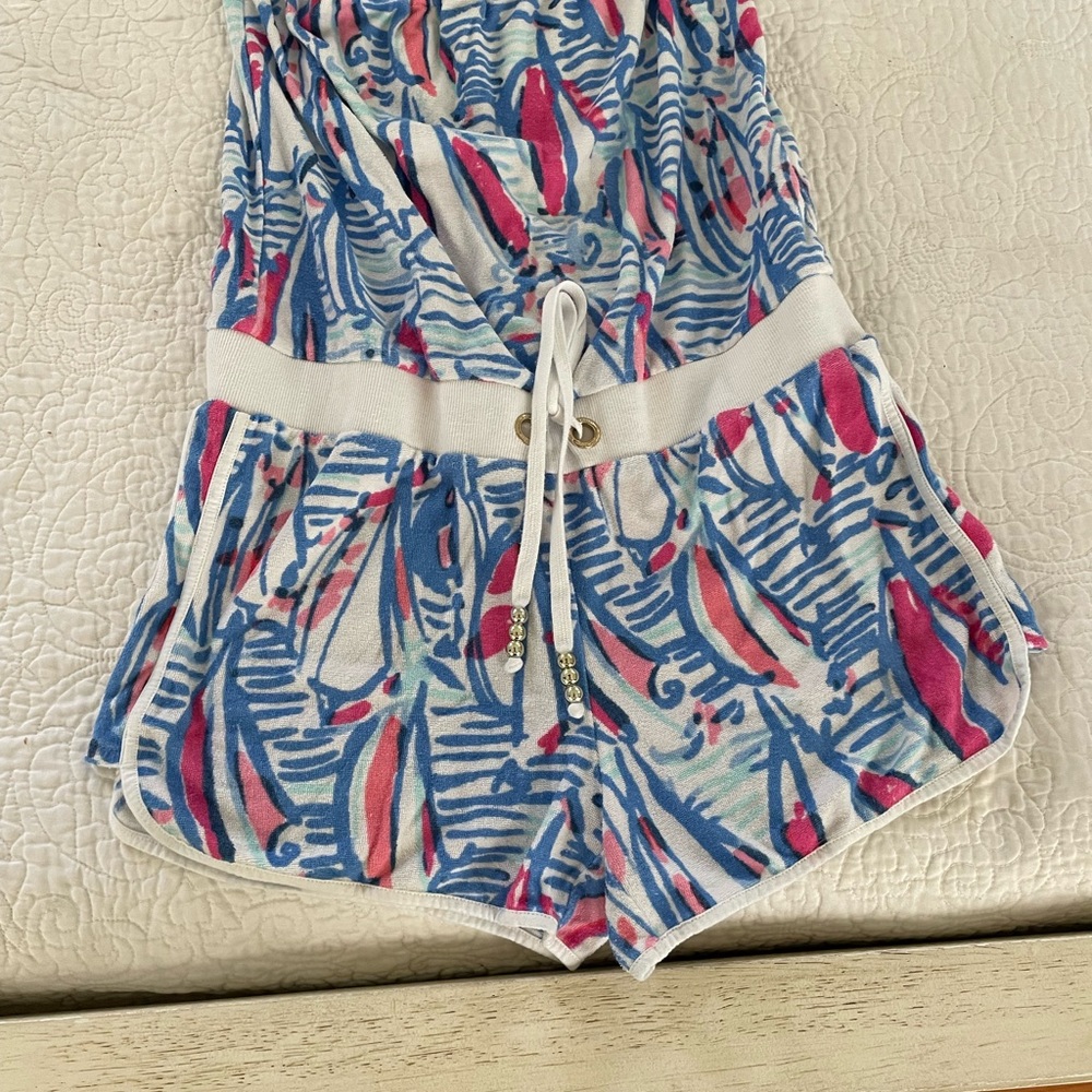 Lilly Pulitzer summer romper Red right return sailboats